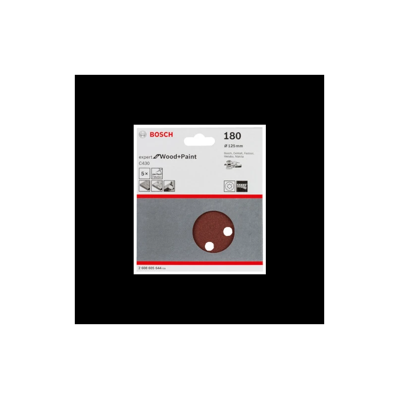 Slīppapīrs,kokam,PEX D 125mm,K180,5 gab.