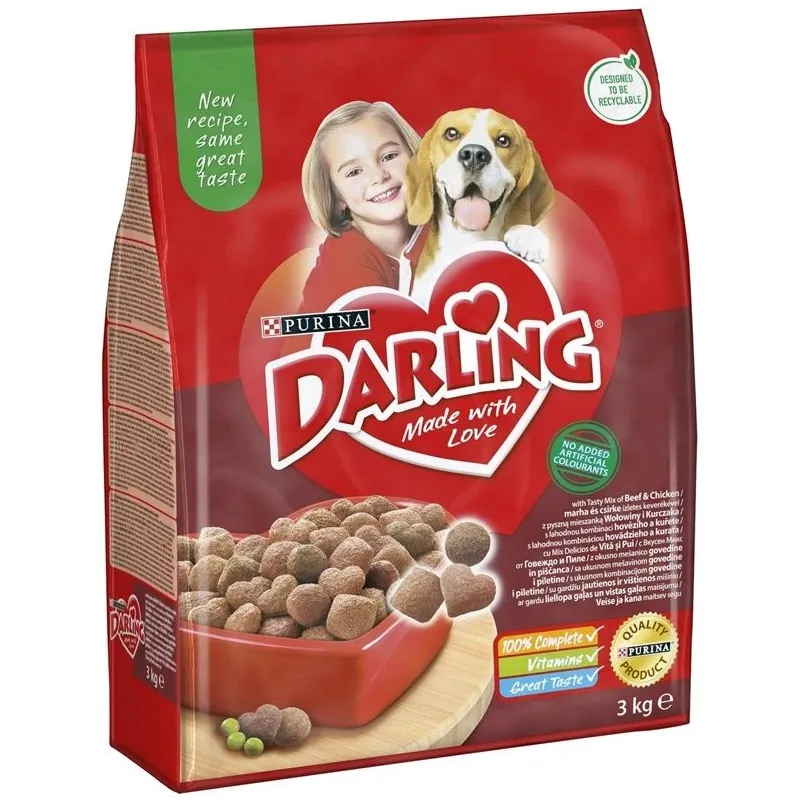 Sausas ėdalas šunims Darling. su mėsa ir daržovėmis. 3 kg