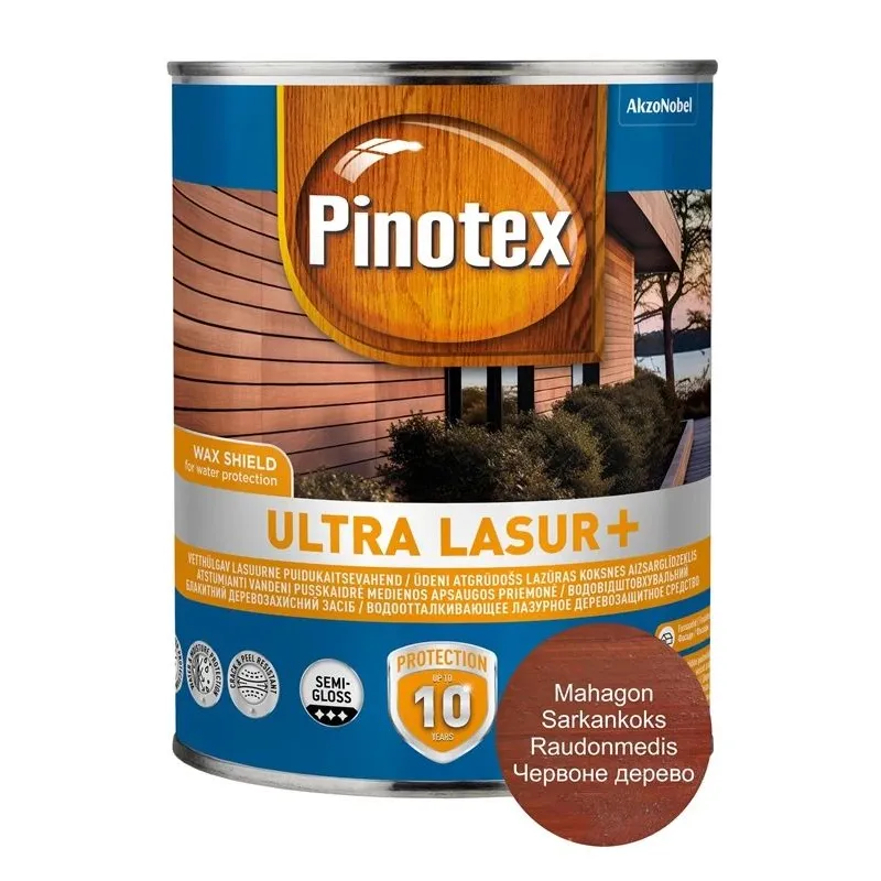Koksnes impregnētājs Pinotex Ultra Lasur+sarkankoka krāsa 1l