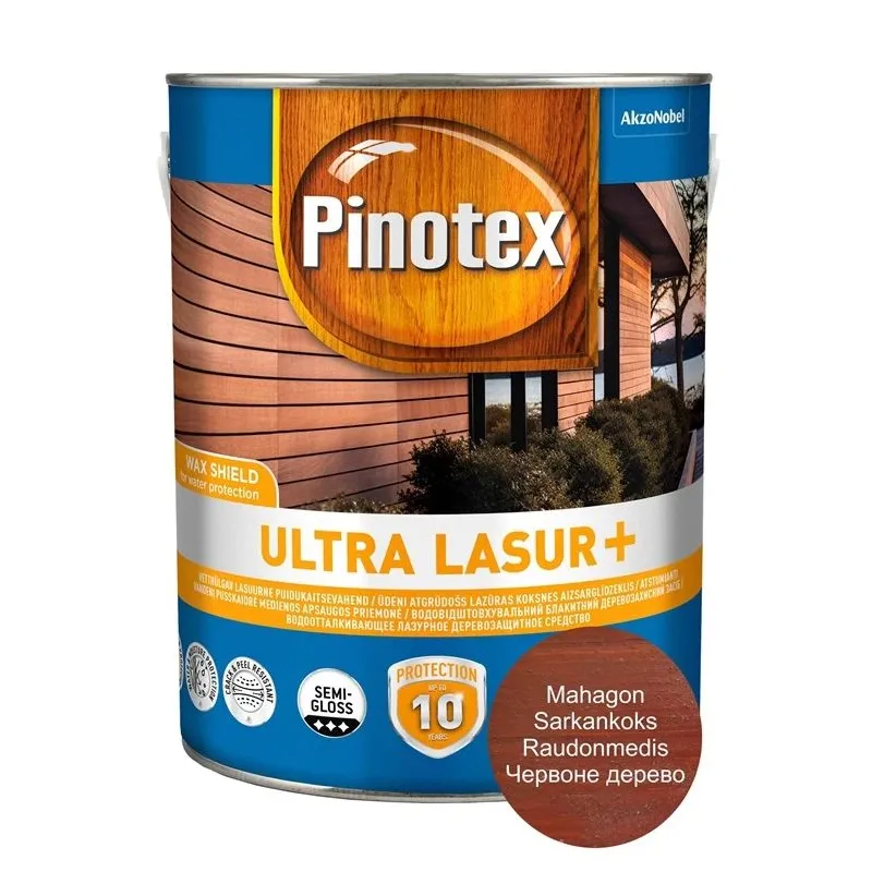 Koksnes impregnētājs Pinotex Ultra Lasur+sarkankoka krāsa 3l