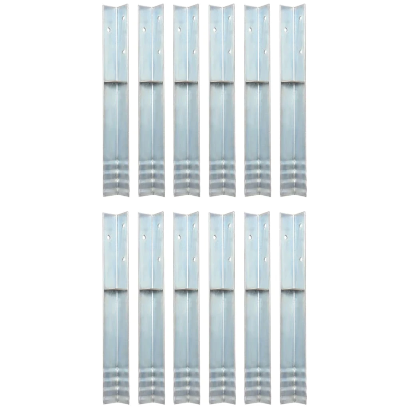 vidaXL zemes enkuri, 12 gab., L-forma, cinkots tērauds, 5x5x50 cm