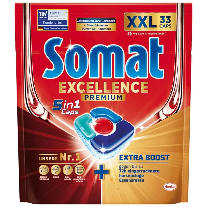 Tabletes Somat Excellence 5in1 trauku mazg.autom. 33gb.