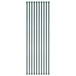 vidaXL dārza stabiņi, 10 gab., 1,5 m, zaļš metāls