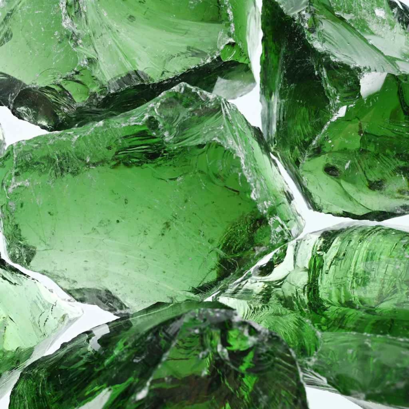 vidaXL gabiona akmentiņi, 60-120 mm, 25 kg, zaļš stikls