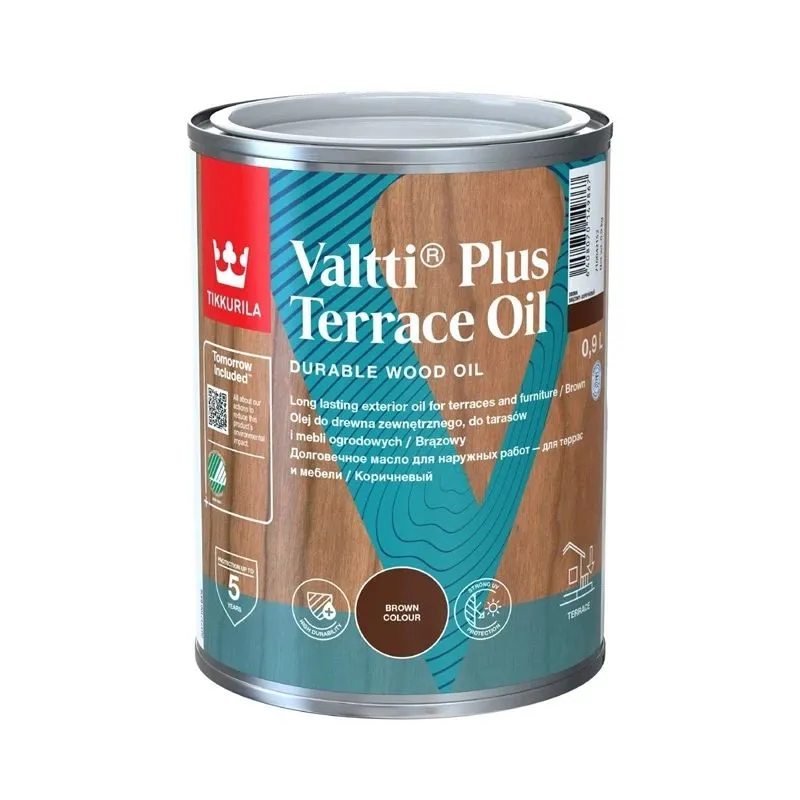 Koksnes eļļa Tikkurila Valtti Terrace Oil+ brūna 0.9l
