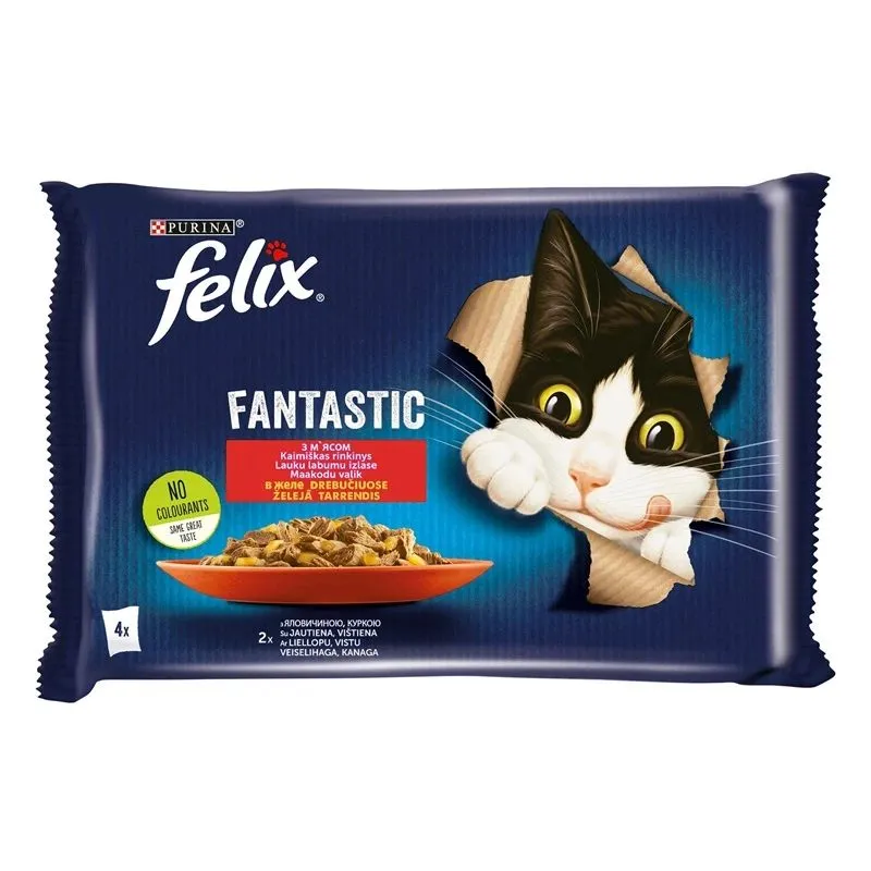 Kons.bar.kaķiem gaļas kons.+mērce 4x85g