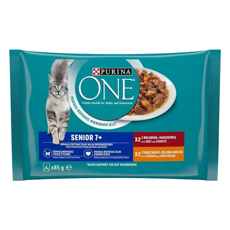 Konservi kaķiem one liellop.senior 4x85g