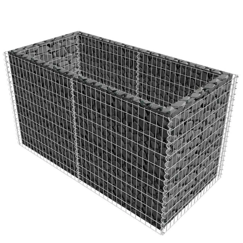 vidaXL gabions, augstā puķu kaste, tērauds, 180x90x100, sudraba krāsa