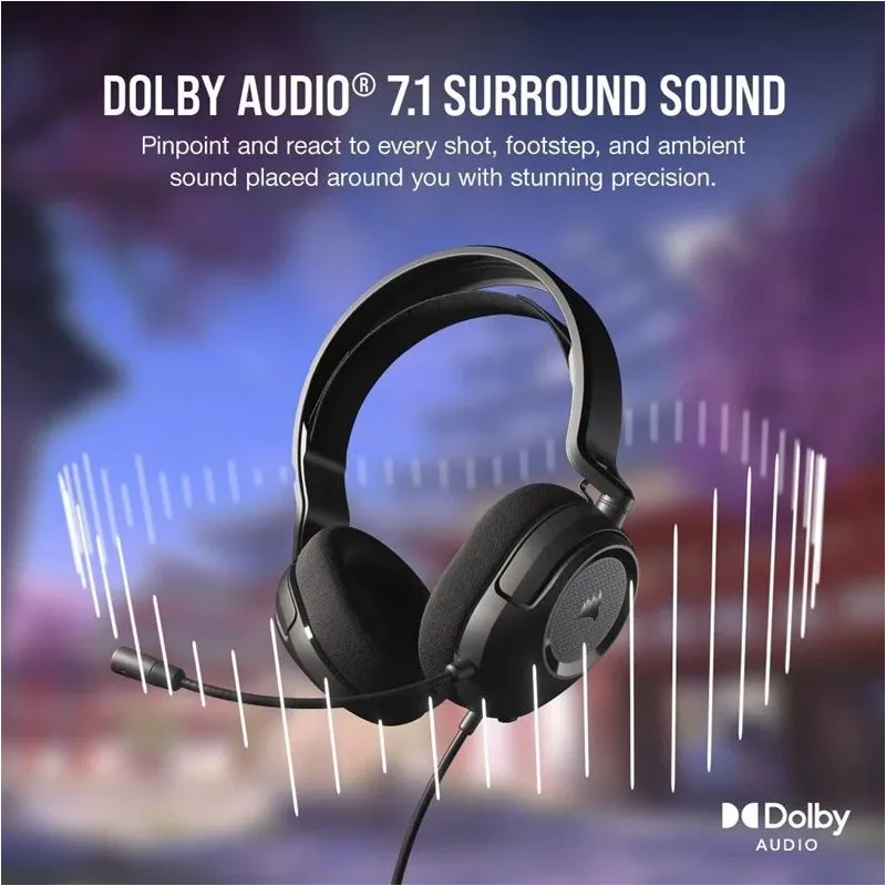 Laidinės žaidimų ausinės Corsair HS35 SURROUND v2. juodos