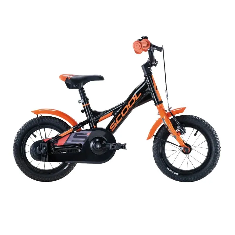 Bērnu velosipēds S'Cool XXlite, 12 melns-oranžs