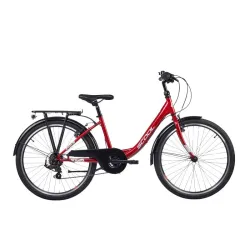 Bērnu velosipēds S'COOL chiX, 24 sarkans-balts