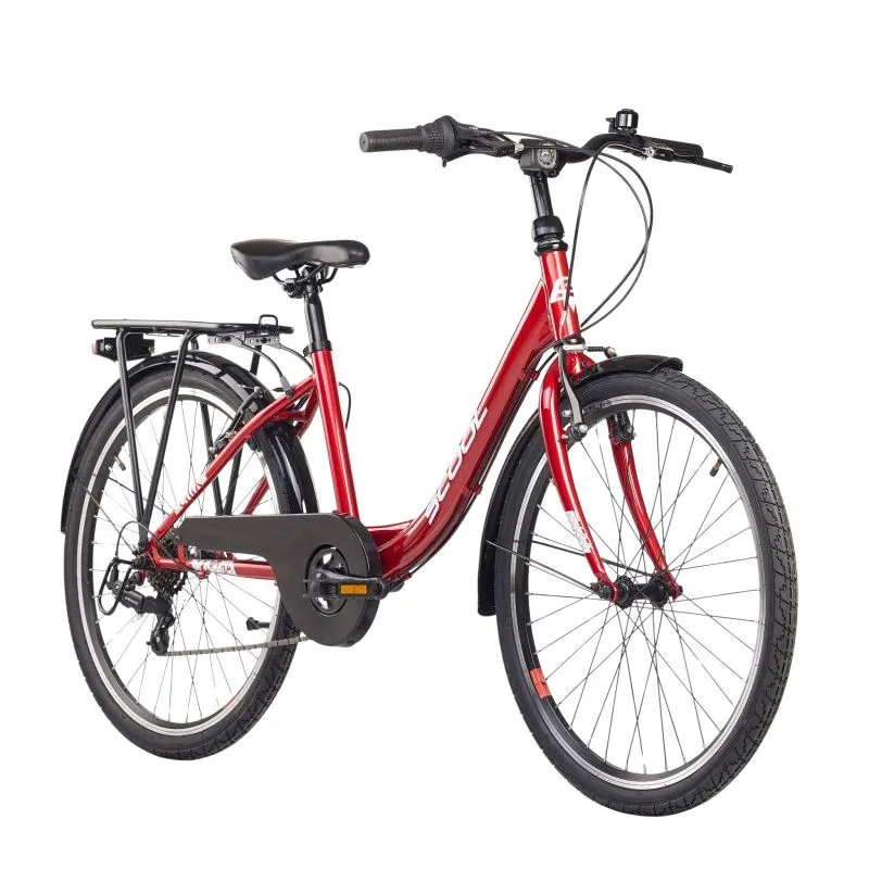 Bērnu velosipēds S'COOL chiX, 24 sarkans-balts