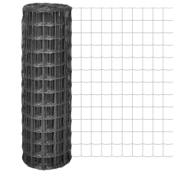 vidaXL Euro stiepļu žogs, tērauds, 10x1,2 m, pelēks