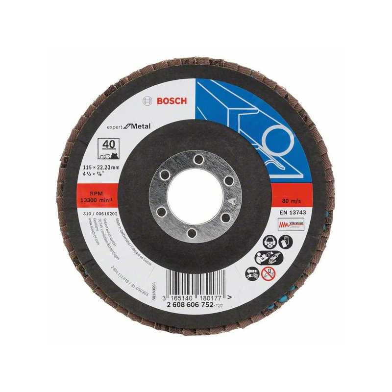 Slīppap.slīpšķ.metal D 115 mm, K 40, 1 gab.