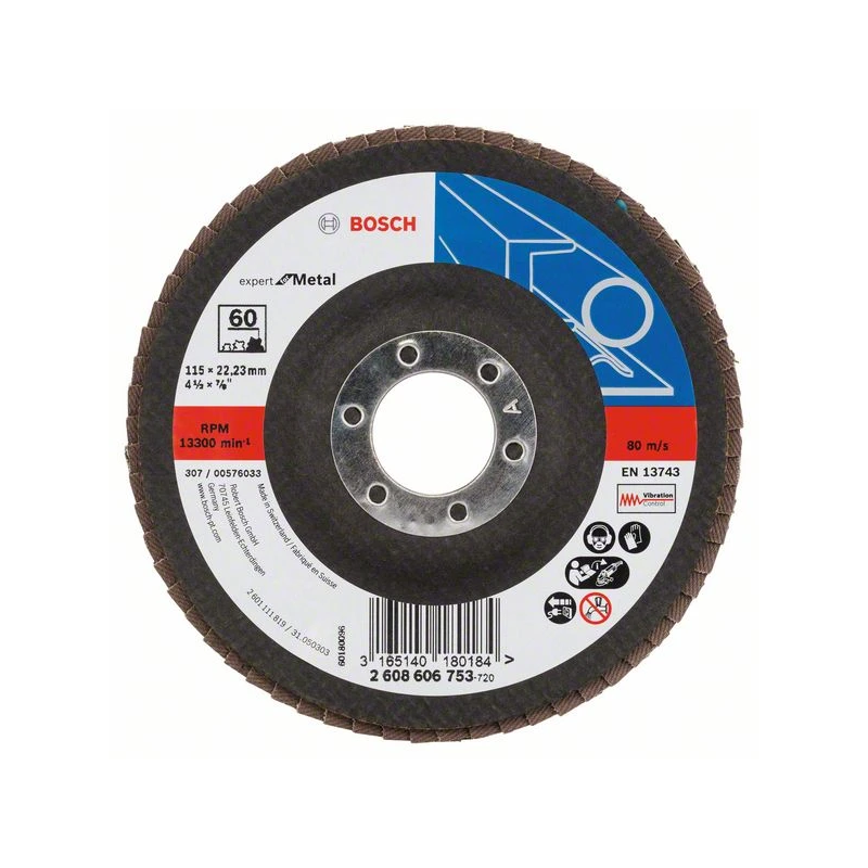 Slīppap.slīpšķ.metal D 115 mm, K 60, 1 gab.