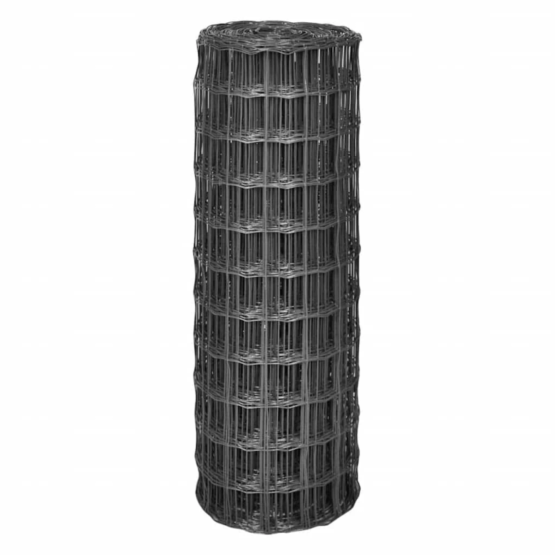 vidaXL Euro stiepļu žogs, tērauds, 10x1,5 m, pelēks