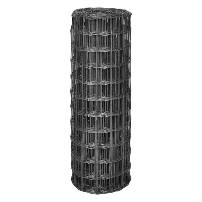 vidaXL Euro stiepļu žogs, tērauds, 25x1 m, pelēks