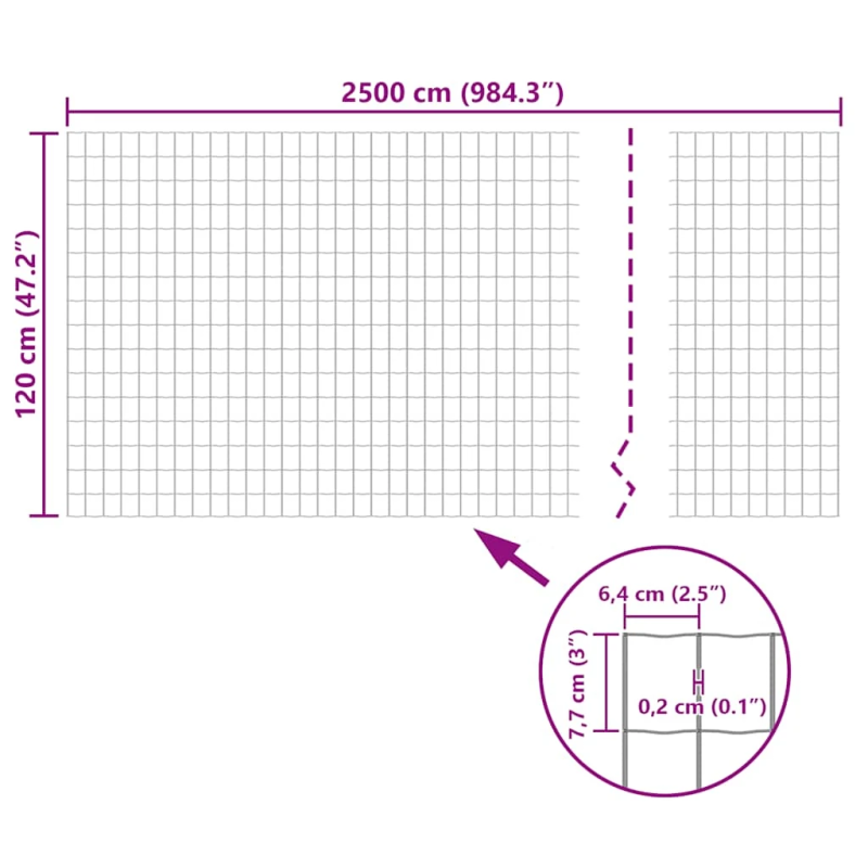vidaXL Euro stiepļu žogs, tērauds, 25x1,2 m, pelēks