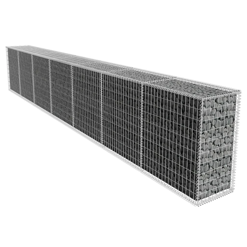 vidaXL gabions ar vāku, cinkots tērauds, 600x50x100 cm
