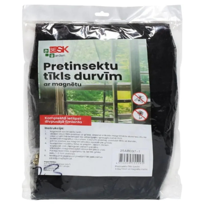 Pretinsektu tīkls durvīm ar magnētu 100x210cm
