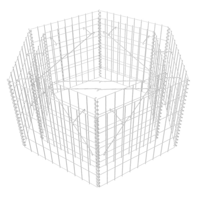 vidaXL gabions, augstā puķu kaste, 100x90x50 cm, sešstūrveida