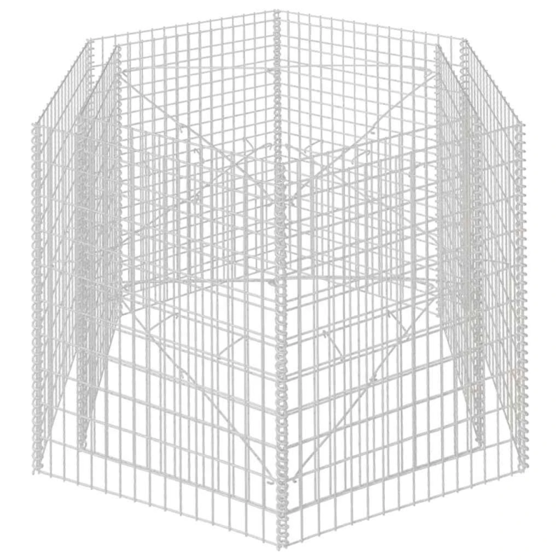 vidaXL gabions, augstā puķu kaste, 160x140x100 cm, sešstūrveida