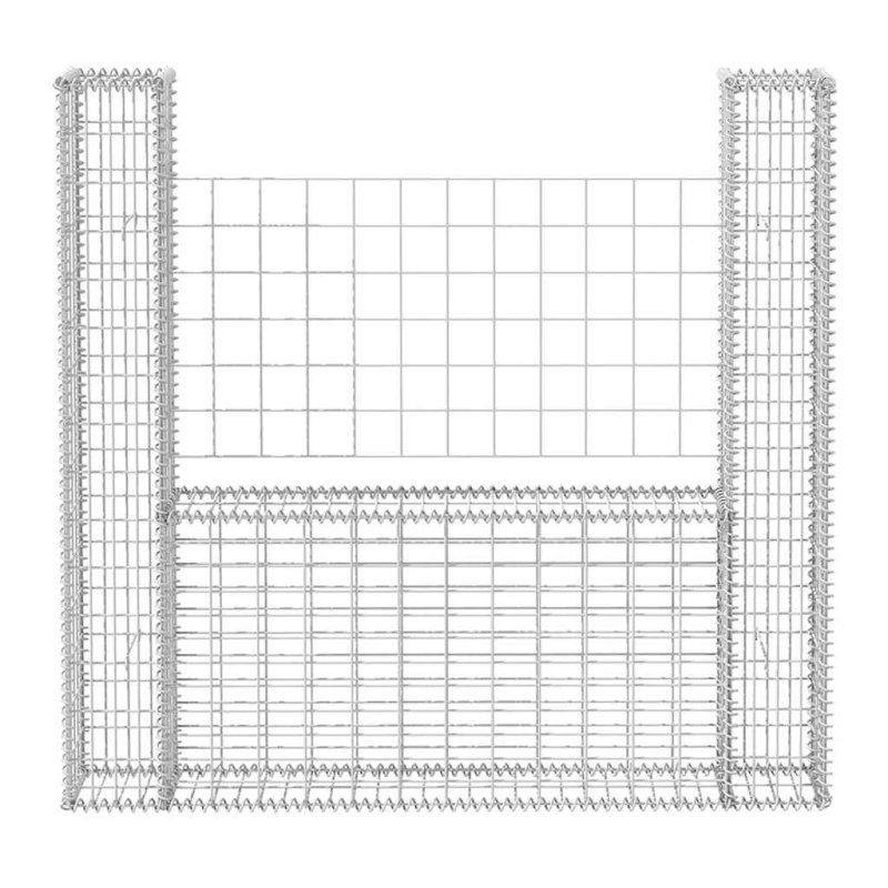 vidaXL gabions, U-forma, cinkots tērauds, 160x20x150 cm