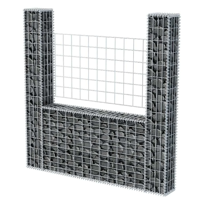 vidaXL gabions, U-forma, cinkots tērauds, 160x20x150 cm