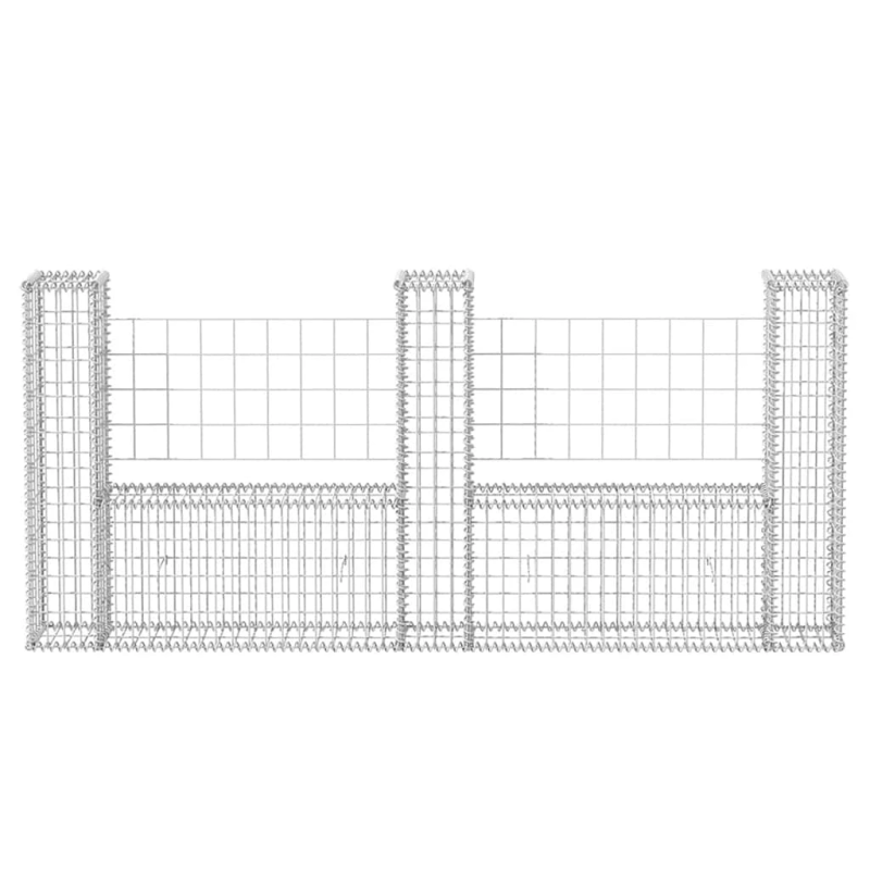 vidaXL gabions, U-forma, cinkots tērauds, 240x20x100 cm