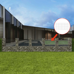 vidaXL gabions, U-forma, cinkots tērauds, 570x20x100 cm