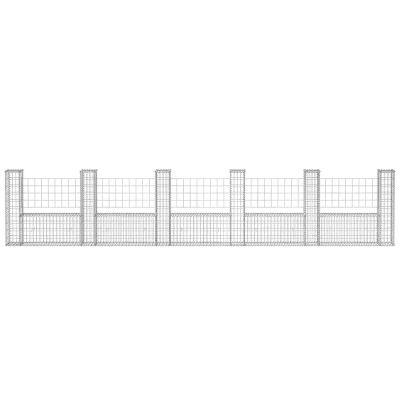 vidaXL gabions, U-forma, cinkots tērauds, 570x20x100 cm