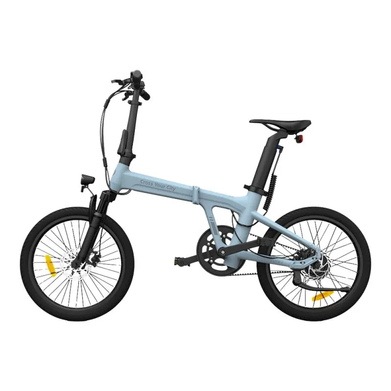 Saliekams elektriskais velosipēds ADO A20S AIR ar priekšējo piekari, zils