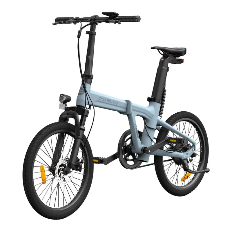 Saliekams elektriskais velosipēds ADO A20S AIR ar priekšējo piekari, zils