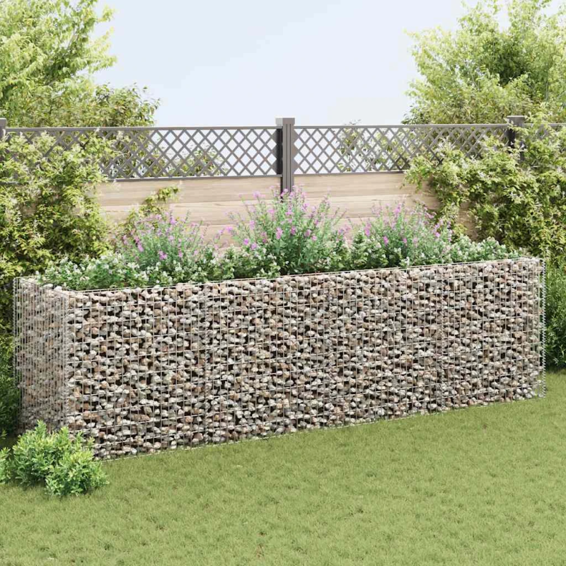 vidaXL gabions, augstā puķu kaste, tērauds, 360x90x100 cm