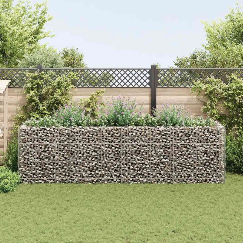 vidaXL gabions, augstā puķu kaste, tērauds, 360x90x100 cm