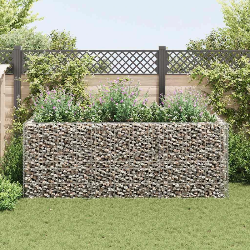 vidaXL gabions, augstā puķu kaste, tērauds, 270x90x100 cm