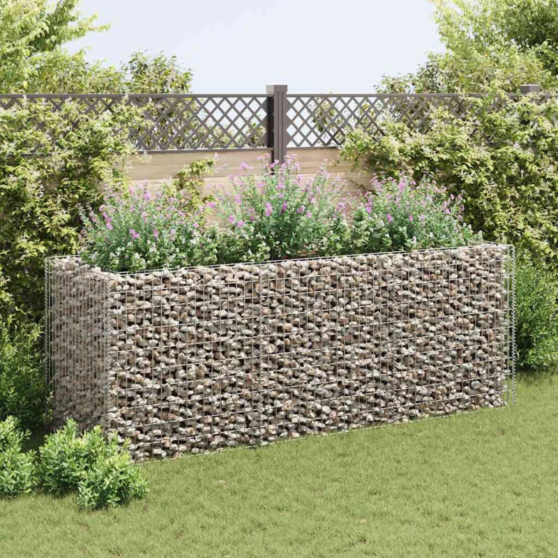 vidaXL gabions, augstā puķu kaste, tērauds, 270x90x100 cm