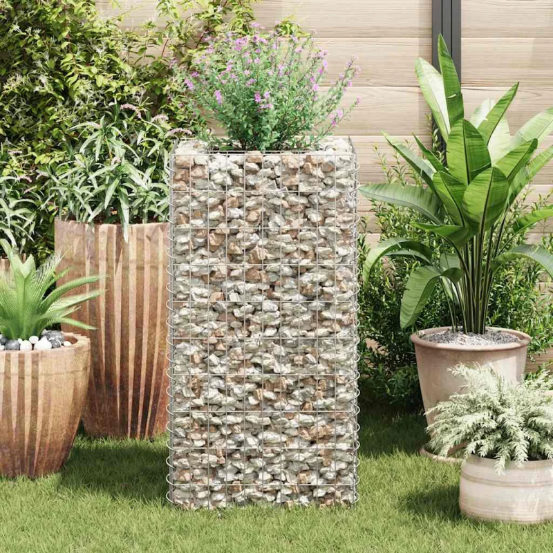 vidaXL gabions, augstā puķu kaste, tērauds, 50x50x100 cm
