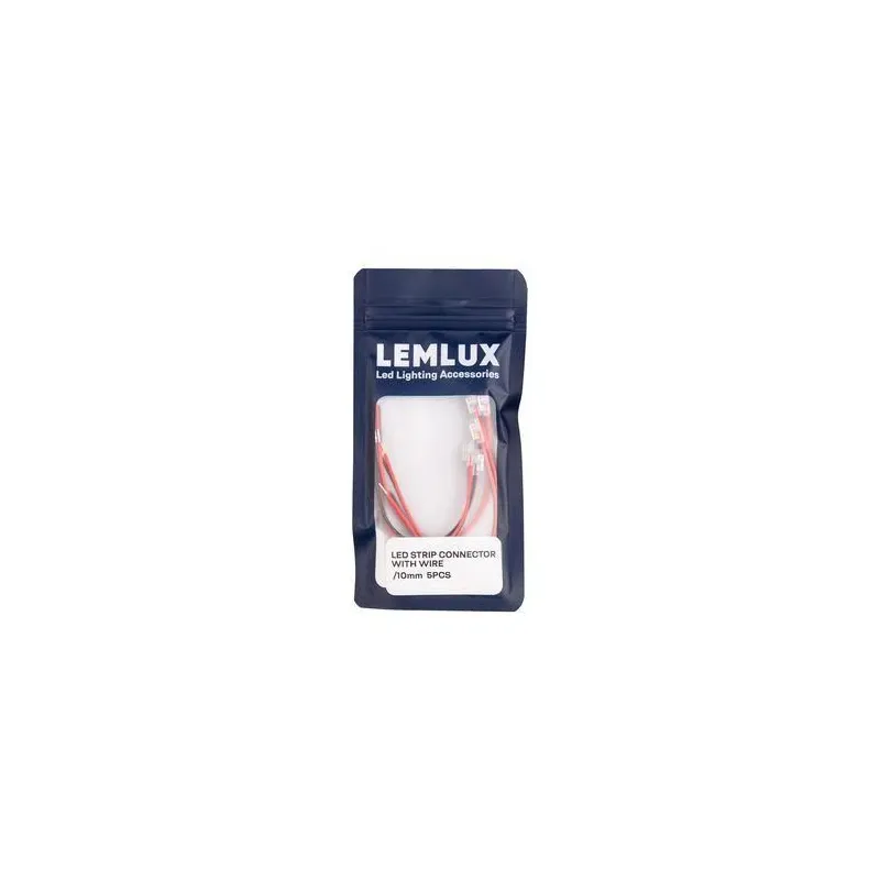 LEMLUX LED sloksnes savienotājs ar 15cm vadu 10mm 5 gab.