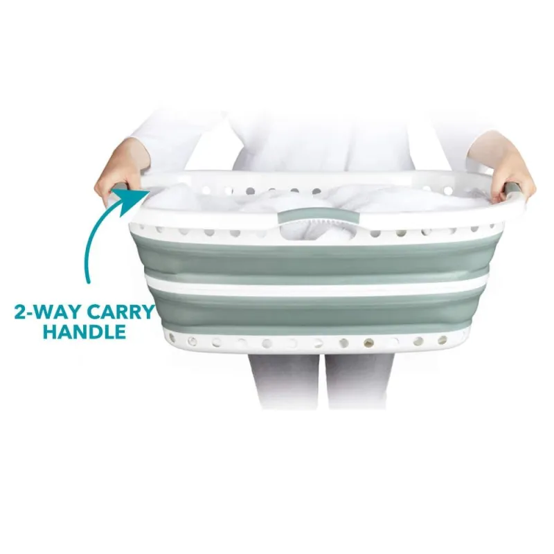 Beldray LA072979GRNFEU7 37 L Collapsible Hip Hugger Laundry Basket
