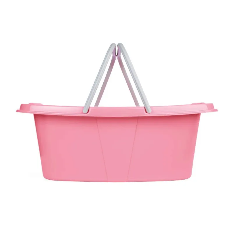 Beldray LA030450PNKFPEU7 Set Of Two Laundry Baskets, White-Pink