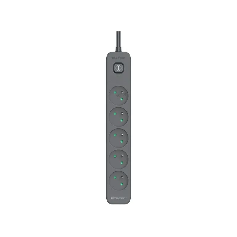 Tracer 47813 Super Line+ Graphite 1.5m ,5 outlets ,