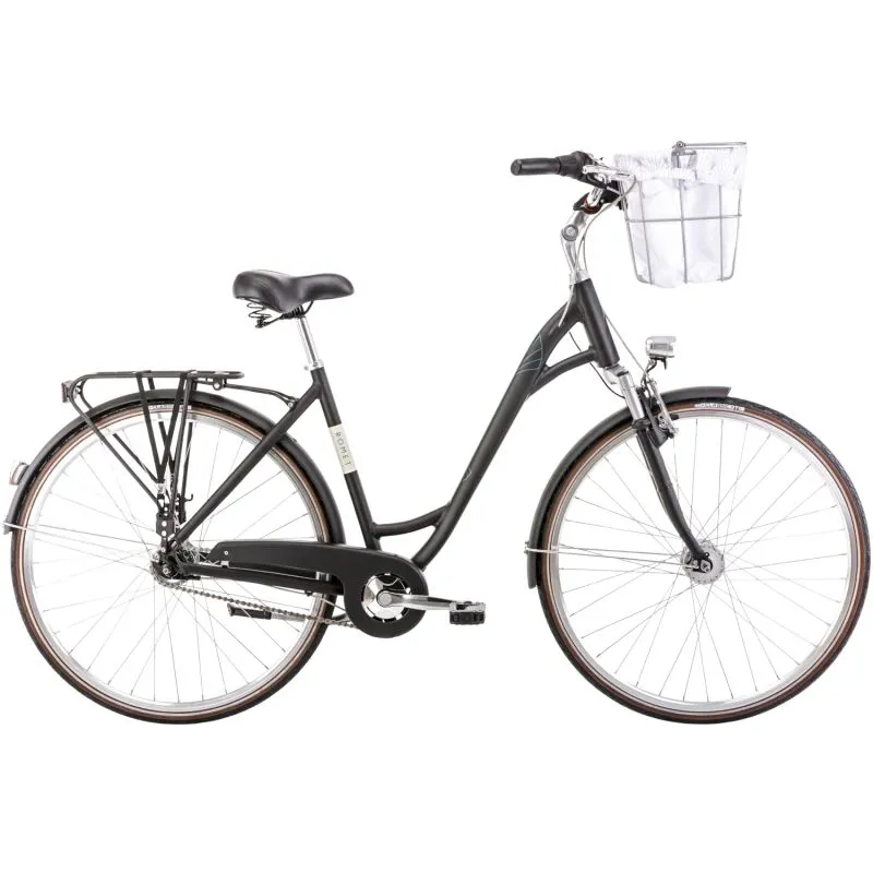 Velosipēds ROMET Art Deco Lux, ar priekšējo grozu, melns ,M,
