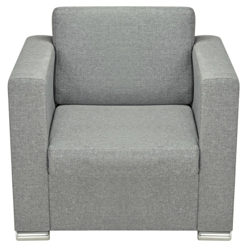 vidaXL atpūtas krēsls, gaiši pelēks audums