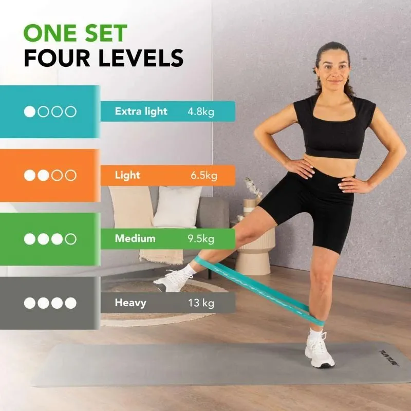 TUNTURI Mini Resistance Band Set, 4 gab