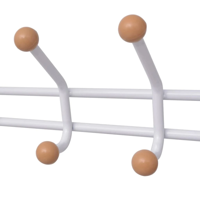 vidaXL drēbju pakaramais ar vietu apaviem, 68x32x182,5 cm, balts