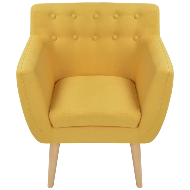 vidaXL atpūtas krēsls, dzeltens audums