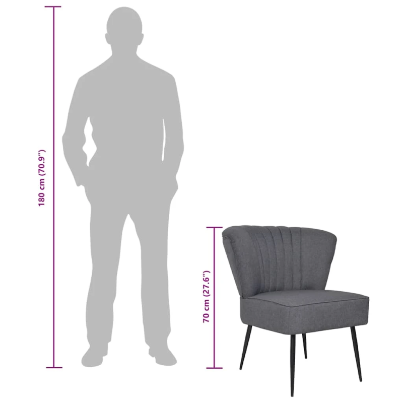 vidaXL atpūtas krēsls, tumši pelēks audums