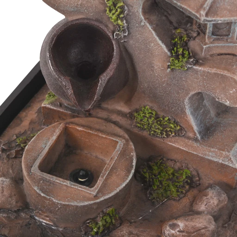 vidaXL telpu strūklaka ar LED gaismām, polirezīns