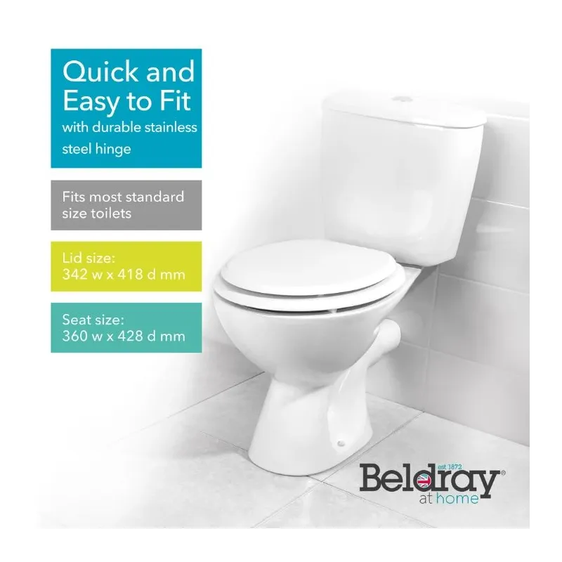 Beldray LA032355WFPEU7 Wooden Toilet Seat? White
